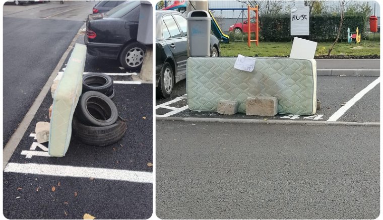 Az okos város okos megoldásai: ágymatracból épített barikádot, hogy távol tartsa a parkolóhelyétől a betolakodókat