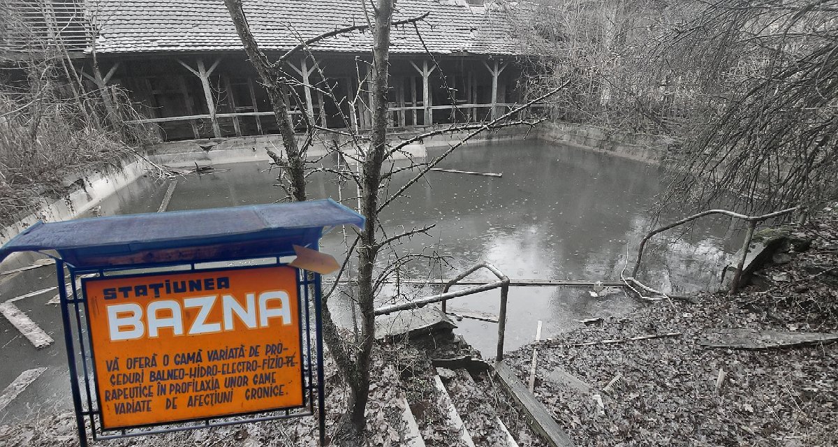 Az egyik nyitott medence a régi báznai fürdőben. Fotók: Szántai János. 