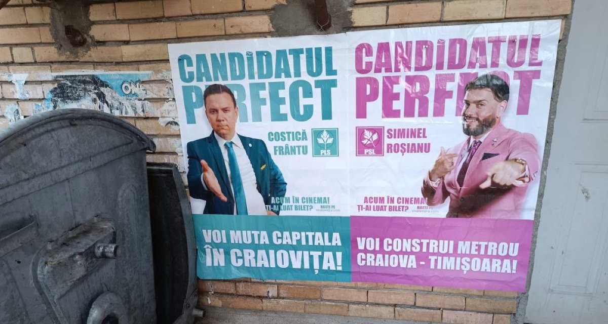 Ilyen plakátokkal kampányol a két párt. A petrezselyemimádók azt ígérik, hogy Craiovițára költöztetik a fővárost Bukarestből. A petrezselyemgyűlölők pedig azt, hogy metrót építenek Craiova és Temesvár közé. 