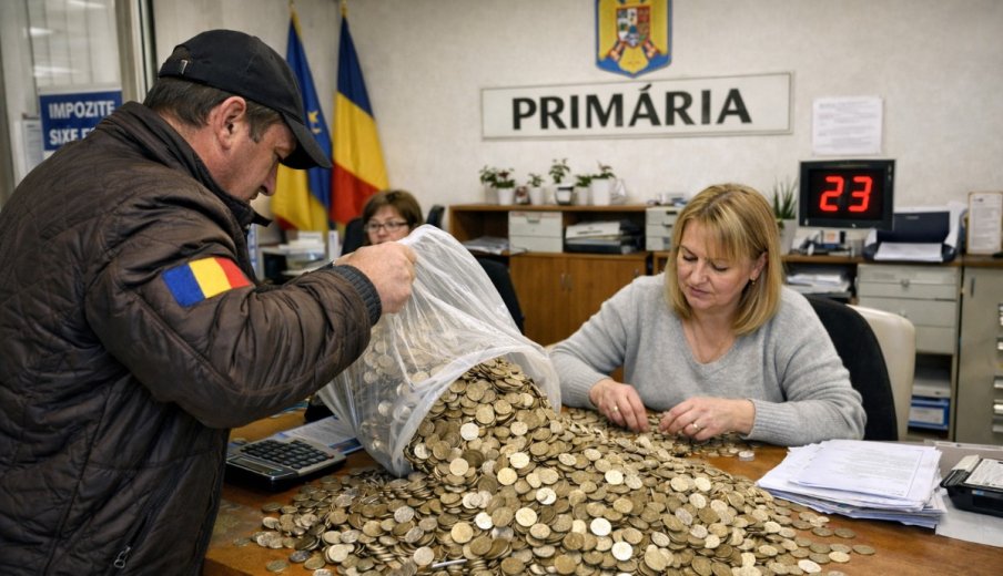 Felháborították az adóemelések, öt kiló aprópénzzel jelent meg a városházán egy férfi