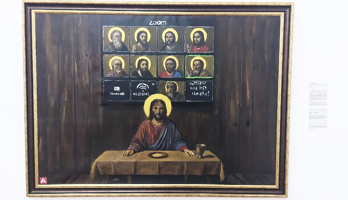 Ez a híres zoomos utolsó vacsora mém átfestése. Mit lehet erre mondani. Láttuk. Nagyon sokszor. Lapozzunk. 