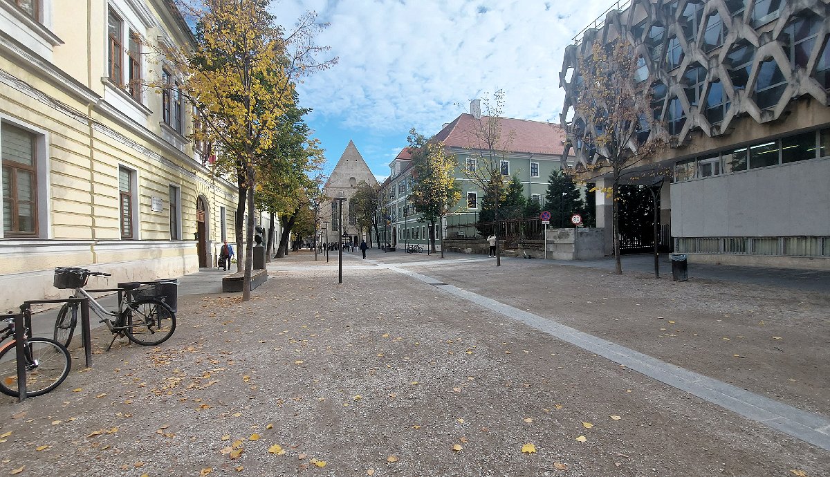 A kolozsvári Farkas utca problémás része, az a bizonyos kavicsos-homokos, amely nyáron port, esős időben sarat lehel magából. Fotó: Szántai János 