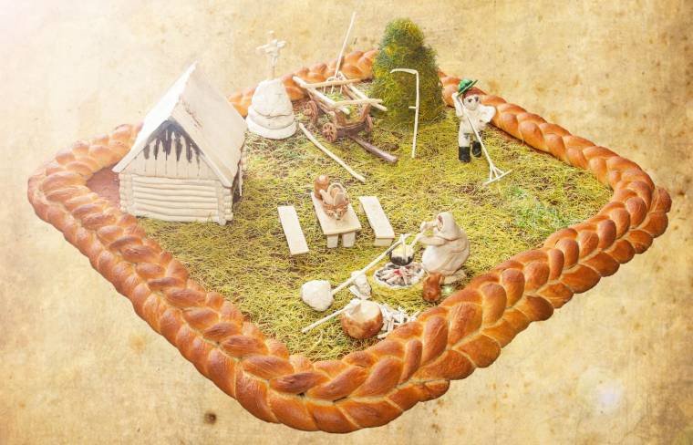 Szénacsinálás kenyérből, laskából