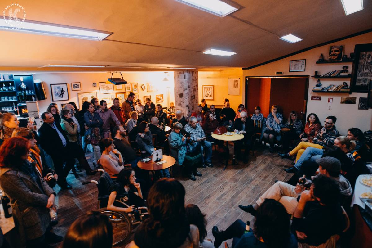 Közönségtalálkozó a kollokviumon. Szakmai kiértékelők helyett vezették be idén a programot •  Fotó: Kollokvium/Facebook