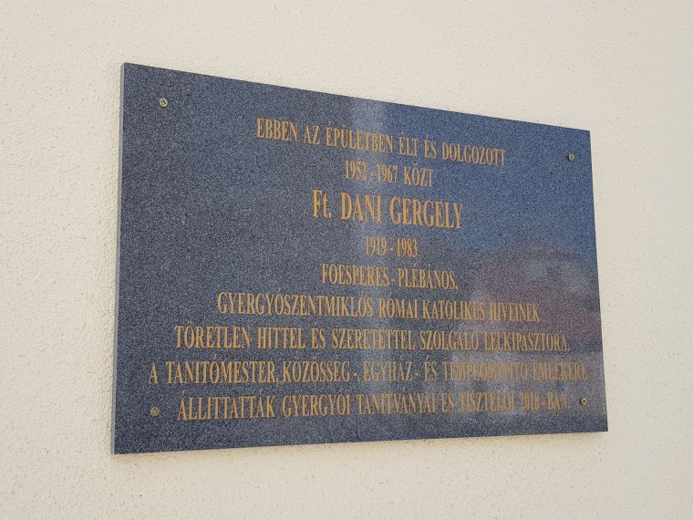 Emléktáblát avatnak Dani Gergely tiszteletére