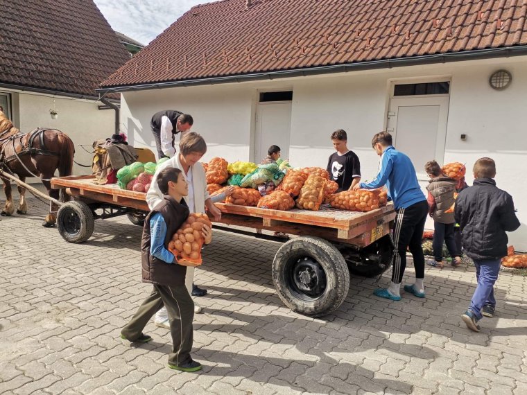 Őszi terményeket kapott a gyermekotthon