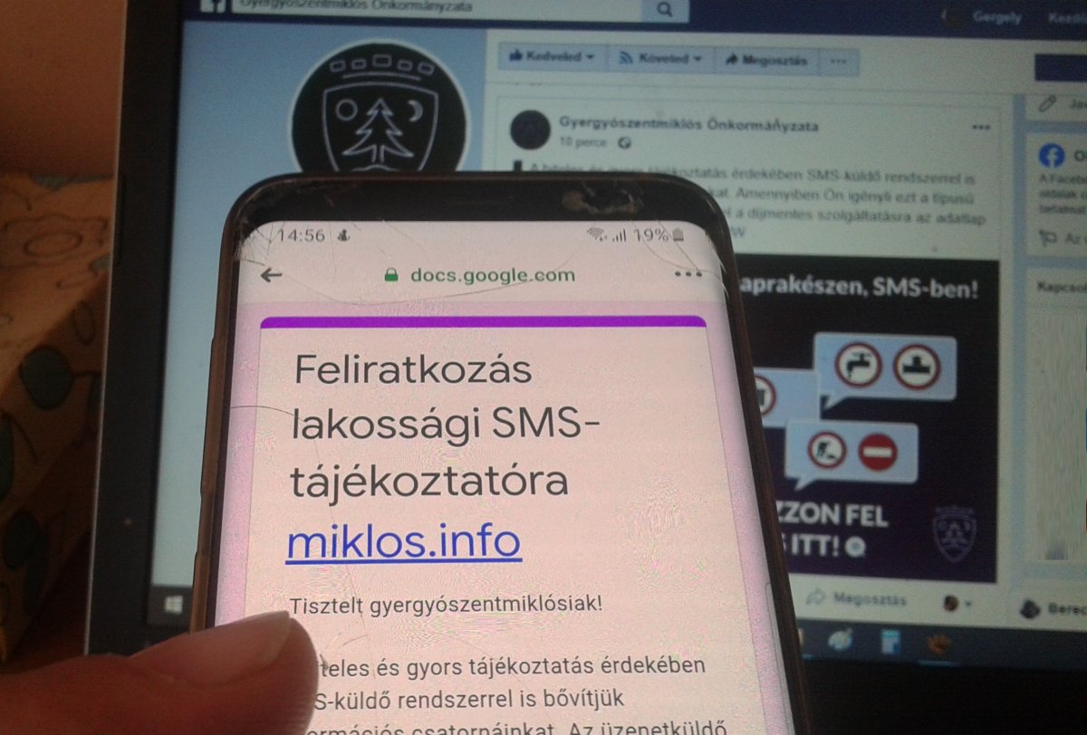 Gyergyószentmiklós önkormányzatának Facebook-oldalán lehet regisztrálni, de későbbiekben a gheorgheni.ro oldalon is hozzáférhető lesz a szolgáltatás •  Fotó: Gergely Imre