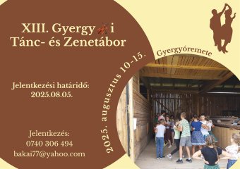 Elindult a jelentkezés a XIII. Gyergyói Tánc- és Zenetáborba