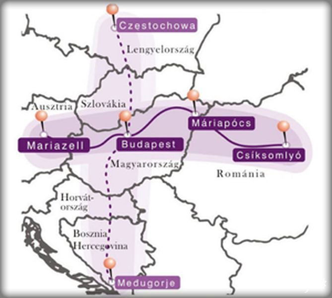 Az észak-déli illetve kelet-nyugati tengely egy nagy keresztet ad ki •  Fotó: Gergely Imre