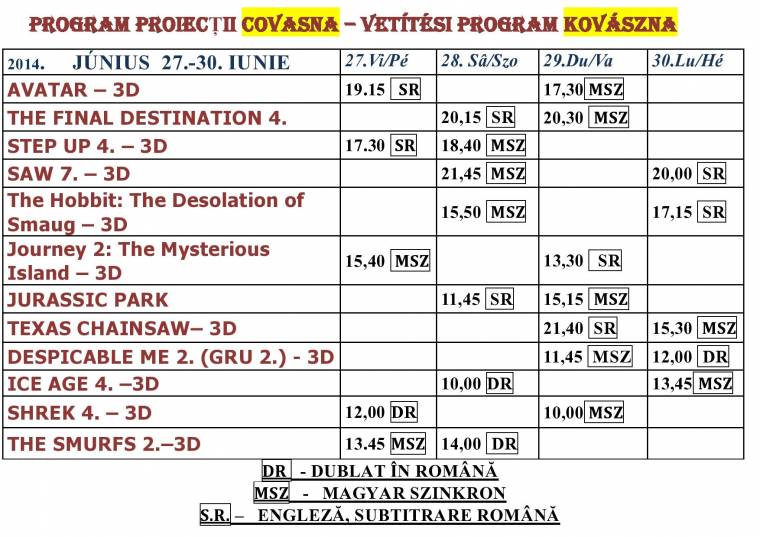 Hétvégi 3D mozi Kovásznán