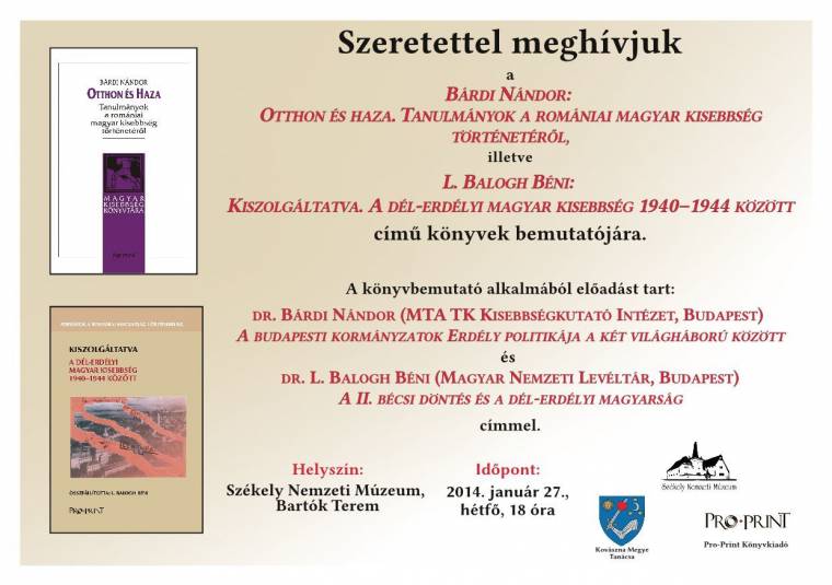 Kisebbségtörténeti könyvbemutatók