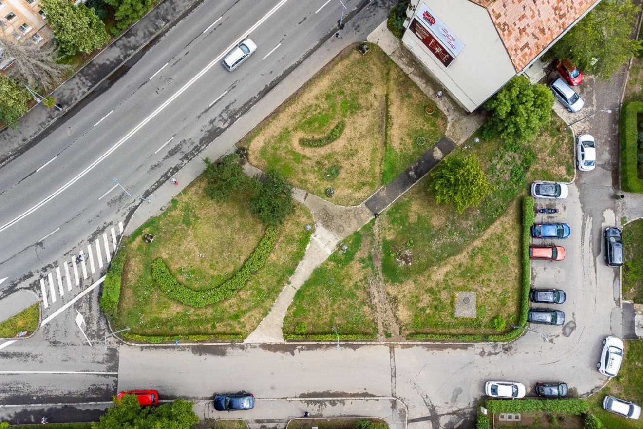 A leendő Petőfi-tér, ahová az önkormányzat felállítja a szobrot •  Fotó: Sepsiszentgyörgy Önkormányzata