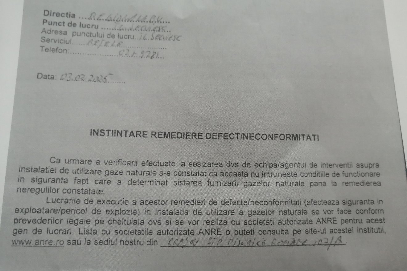 A Distrigaz válaszlevele a reklamáló személynek •  Fotó: Bodor Tünde
