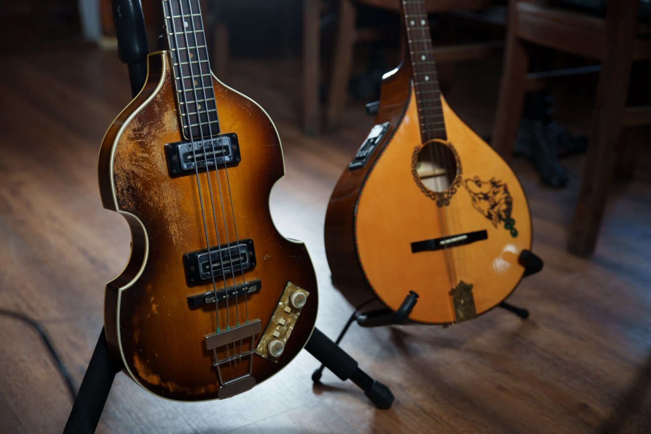 Ritkán látott pengetős hangszerek, például mandolin is szerepel a gyűjteményben •  Fotó: Tuchiluș Alex