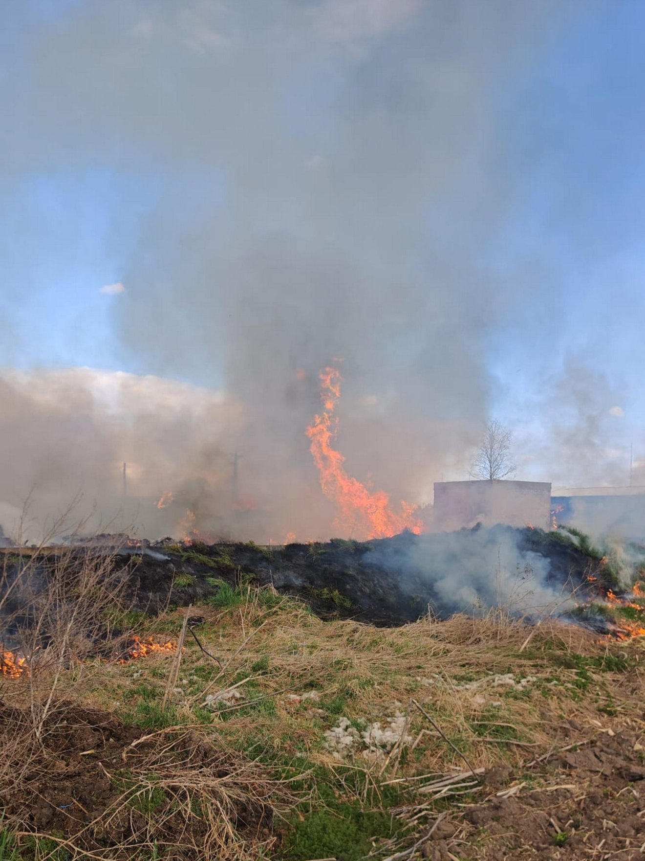 Az erős szél jelentősen megnehezíti a tűzoltók munkáját &bullet;  Fotó: Maros megyei tűzoltóság
