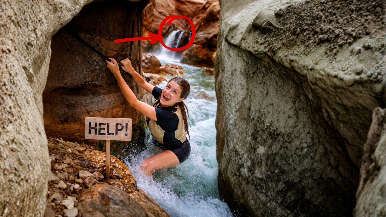 Utazásaik során  izgalmas helyzetekben találják magukat (Wadi Mujib, Jordánia) &bullet;  Fotó: Discover Instaspots archívuma