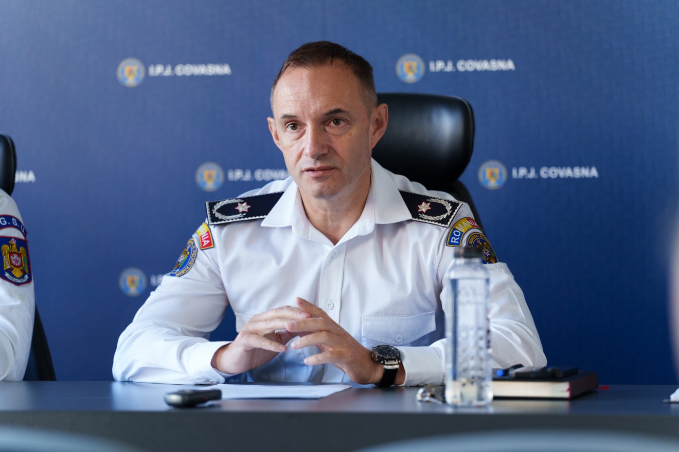 Alin Pahonțu rendőrparancsnok ismertette az első félévi mérleget &bullet;  Fotó: Tuchiluș Alex