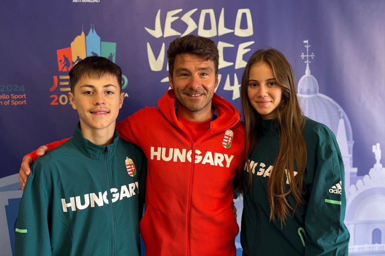 Péter-Csiki Csanád, Vass Hunor edző és Török Panka •  Fotó: Sport-All SK