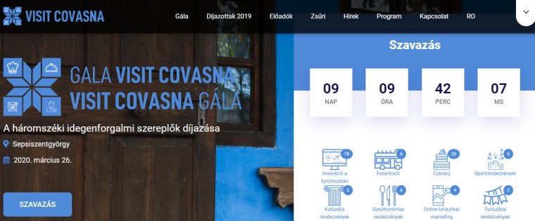 Március 11-20. között lehet szavazni a Visit Covasna Gála jelöltjeire
