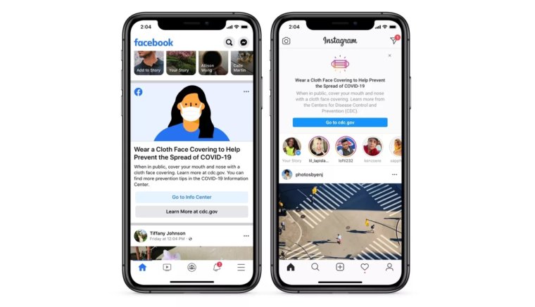 A Facebook és az Instagram is a helyes maszkviselés fontosságára figyelmeztet