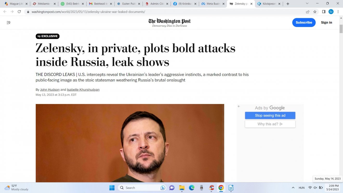 A The Washington Post a Pentagon-iratok néven ismert adatcsomagra hivatkozik •  Fotó: Képernyőmentés