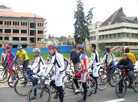 Polgármester kerékpáron Csíkszeredában