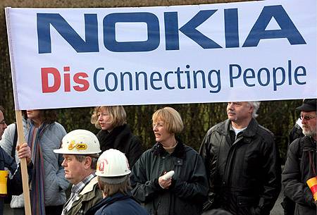 Tüntetés a Nokia ellen