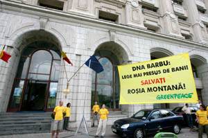 Greenpeace-tiltakozás az aranybánya ellen