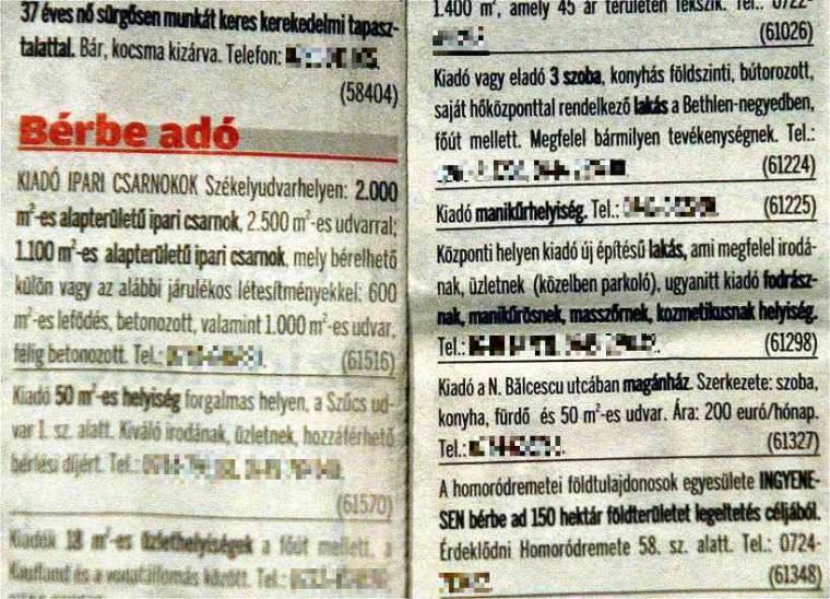 Csökkennek a lakbérek Erdélyben