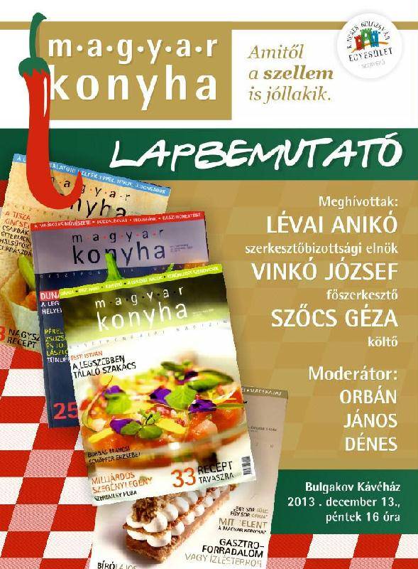 Bemutatták a Magyar Konyha folyóiratot Kolozsváron