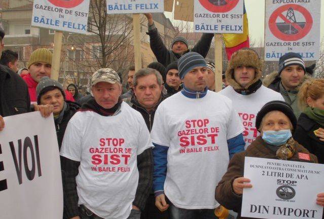 Tüntettek a palagázellenes váradszentmártoniak