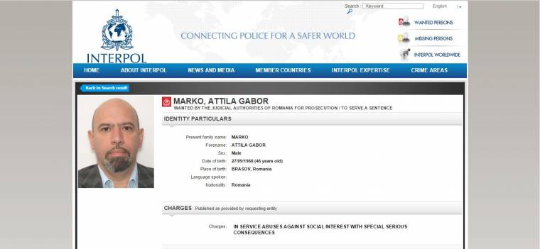 Bukarest az Interpollal körözteti Markó Attilát