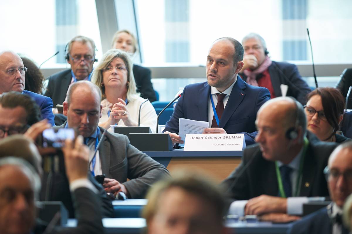 Grüman Róbert Strasbourgban • Fotó: A Kovászna Megyei Tanács sajtóirodája