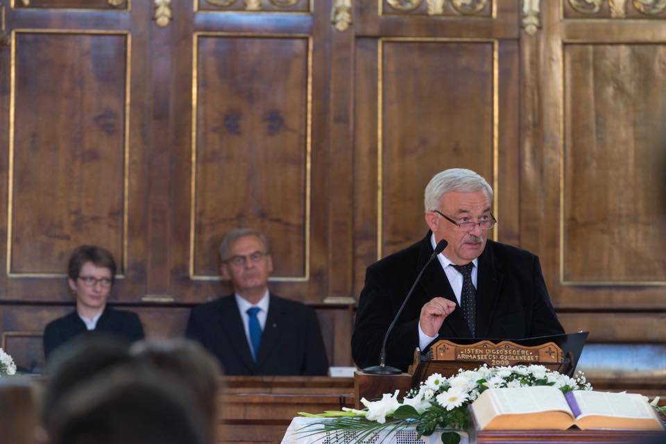 Kató Béla erdélyi református püspök, a magyar állam által erdélyi felsőoktatásra biztosított pénzösszeget kezelő Sapientia Alapítvány elnöke •  Fotó: Kiss Gábor