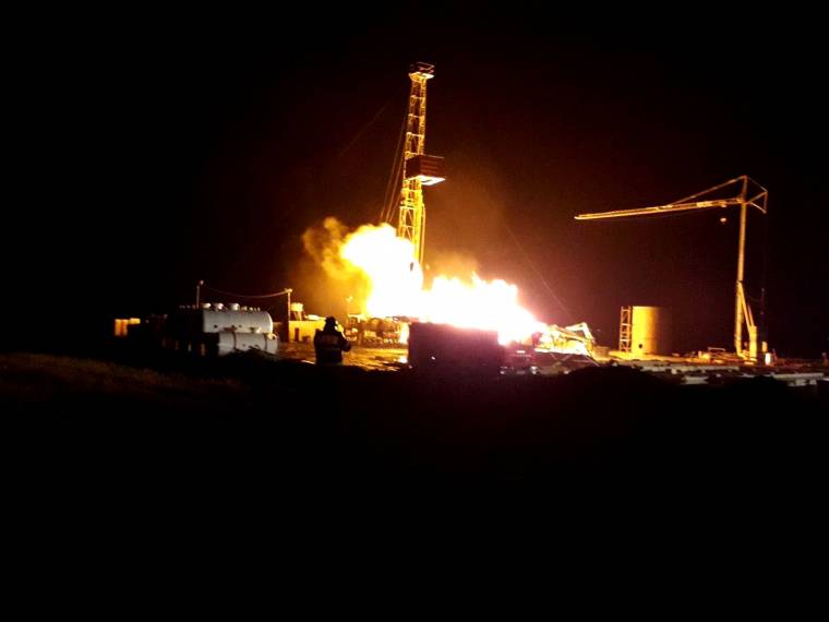 Kigyulladt egy gázszonda a Szatmár megyei Nagymajtényban