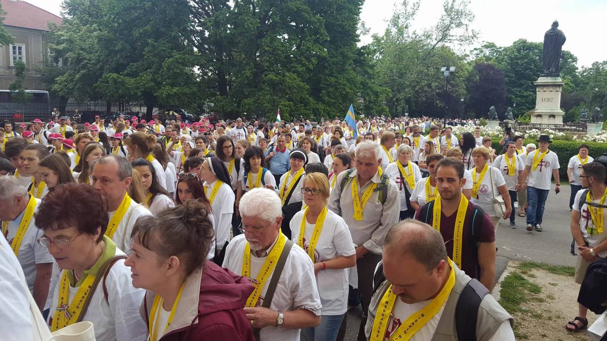 A zarándokok és a váradi hívek átvonultak a székesegyházba, ahol szentmisén vettek részt &bullet;  Fotó: Facebook/Szent László-év 2017