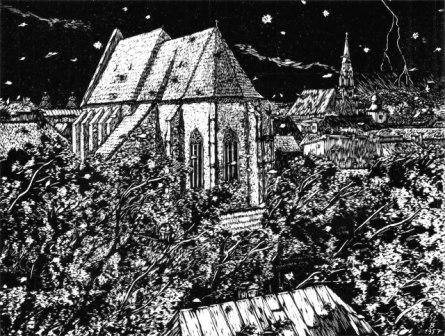 Gy. Szabó Béla: Vihar előtt – fametszet, 1957 