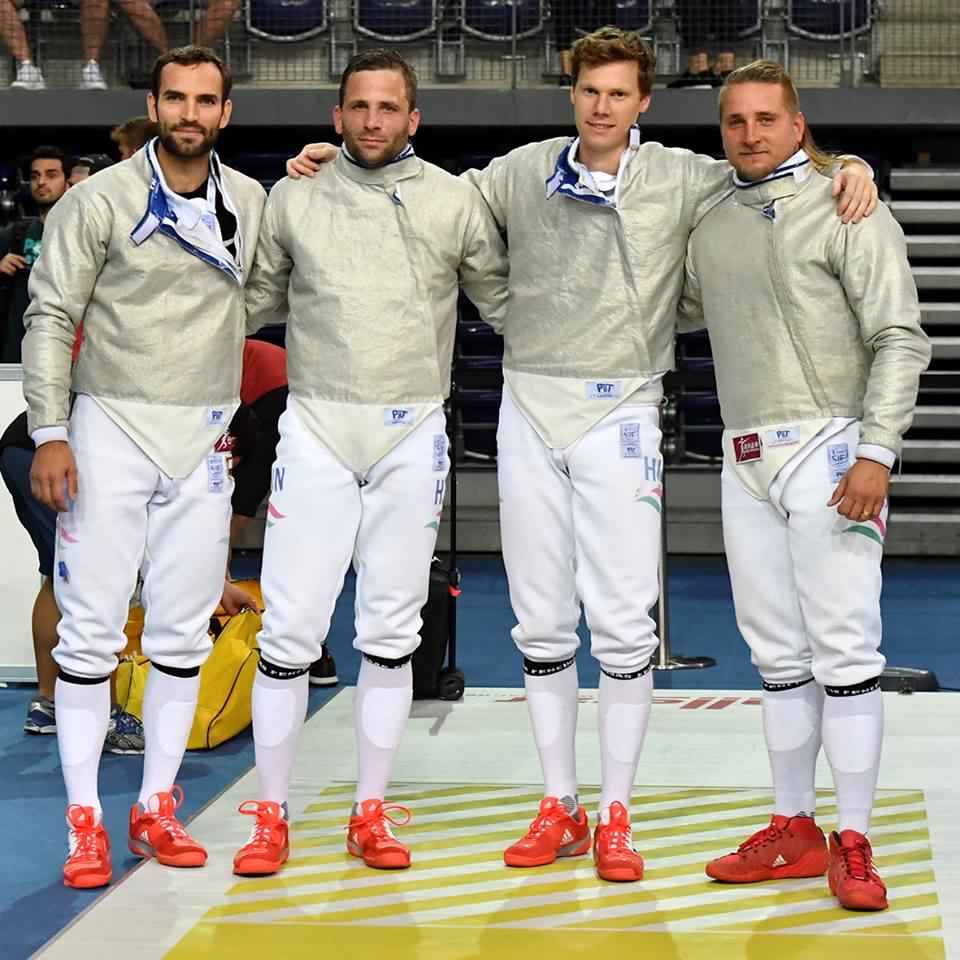Szilágyi Áron, Gémesi Csanád, Szatmári András és Decsi Tamás •  Fotó: Hunfencing.hu