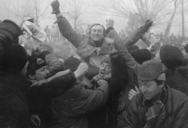 Miron Cozma, a bányászvezér egy korabeli felvételen •  Fotó: Jiuvalley.org