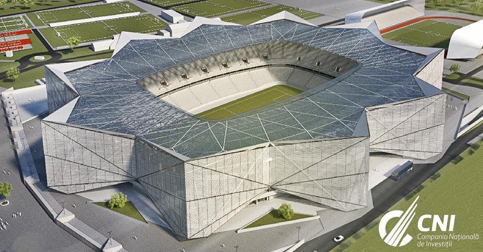 A csillag formájú Ghencea-stadion látványterve •  Fotó: CNI