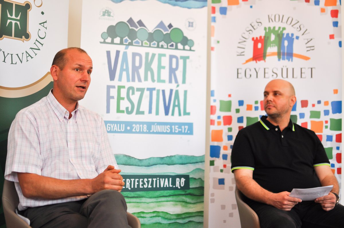 Gergely Balázs és Sánta Levente a szerdai kolozsvári sajtótájékoztatón •  Fotó: Várkert Fesztivál