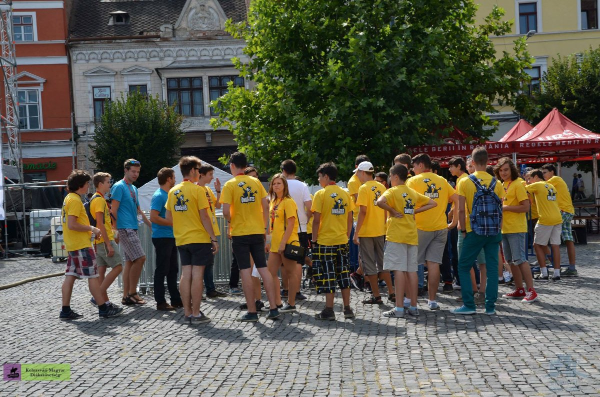 Élményszerzés. A kincses városban tanulók jó része önkénteskedik nyáron, például a Kolozsvári Magyar Napokon &bullet;  Fotó: KMDSZ