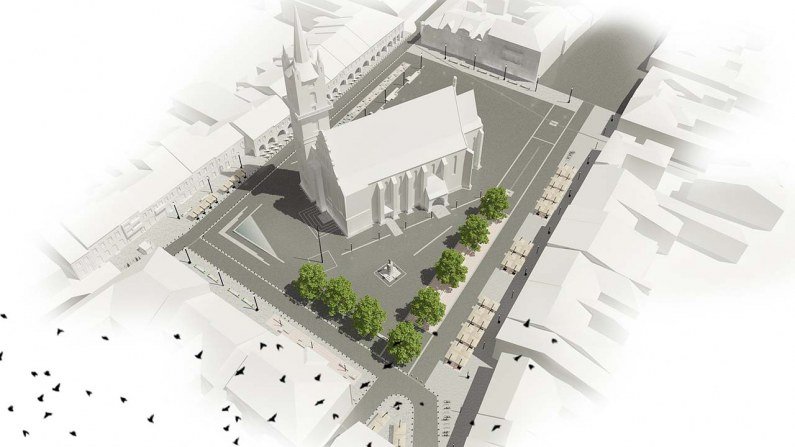 Terv marad? A besztercei Főtér látványterve &bullet;  Fotó: N2arh.ro
