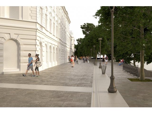 A gyalogosövezetté alakítandó Ezredévi Emléktér látványterve &bullet;  Fotó: Oradea.ro