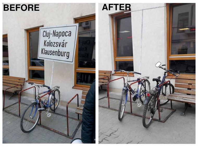 Cáfolja a kolozsvári polgármesteri hivatal, hogy kérésükre távolították el a Musai-Muszáj többnyelvű tábláját