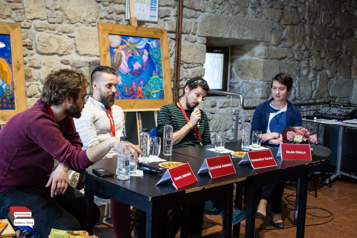 Benke András, Solymár András és Serestély Zalán az írásról beszélt •  Fotó: Facebook/Könyvturi - Élőkönyvtár