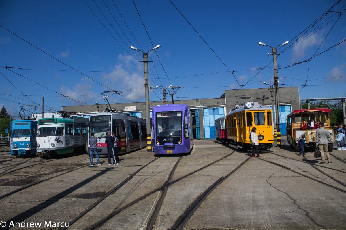 Generációk találkozása. Az önkormányzat kivonná a forgalomból a legrégebbi villamosokat &bullet;  Fotó: Oradeamagazin.ro/Andrew Marcu