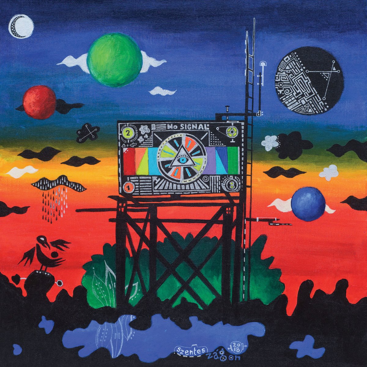 Nincs jel – akril, vászon, 50x50cm, 2018 