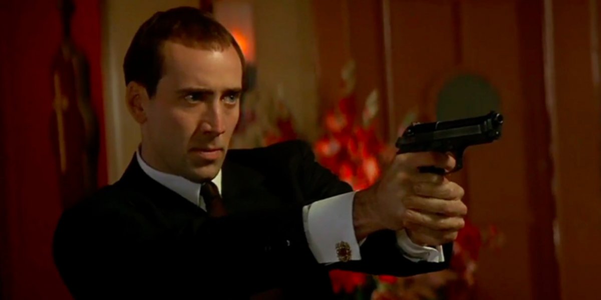 Nicolas Cage az 1997-es Face/Off című akciófilmben, amelyet június elsején vetítenek Kolozsvár Főterén •  Fotó: Filmkocka