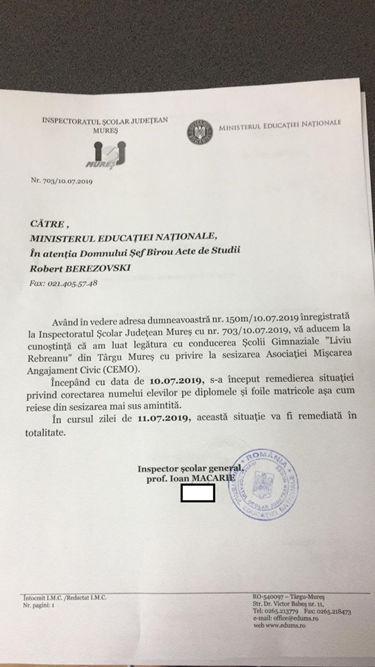 FRISSÍTVE – Folytatódik az „ékezetharc”: az igazgatónő szerint megoldották a magyar nevek kijavítását a vásárhelyi iskolában